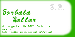 borbala mallar business card
